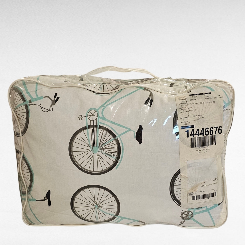 Rizzy Home Twin Aqua Bicycle 2 Piece Comforter Set